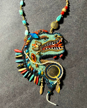 Bead Embroidery Tatsu Dragon Necklace, September 29th